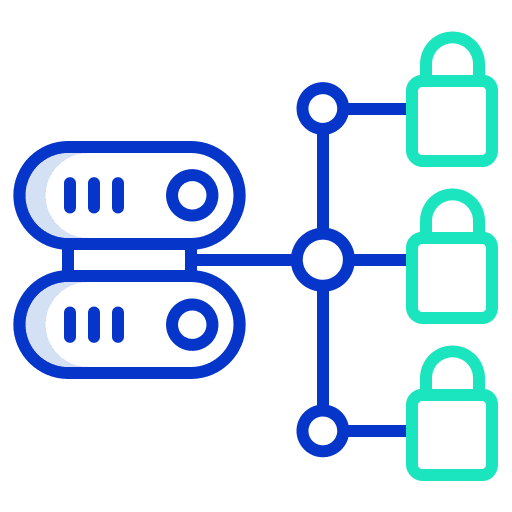 Database locks sign signs icon