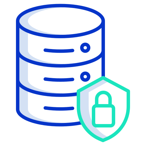 Database security padlock computing icon