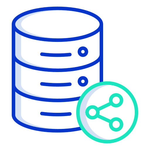 Database sign share signs icon