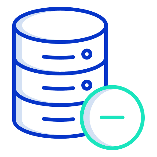 Database signs interface sign icon