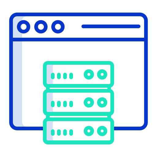 Web data server signs icon