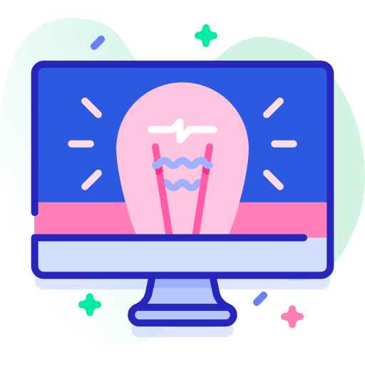 Idea light bulb screen idea icon