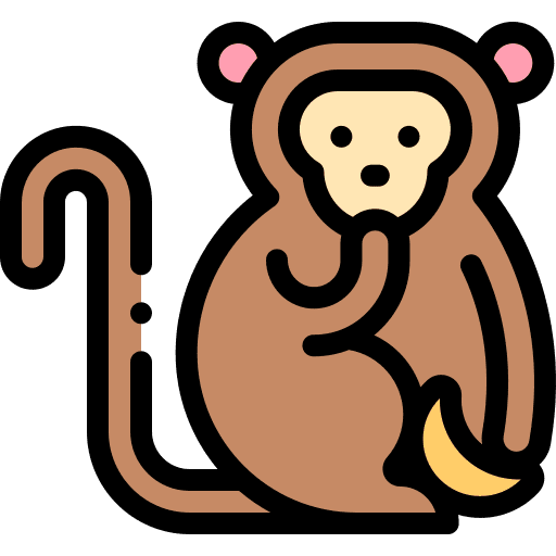 Monkey gorilla animals toy icon