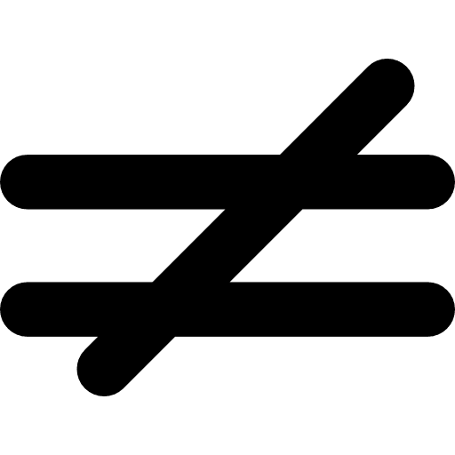Is not equal to mathematical symbol symbols equal symbol icon