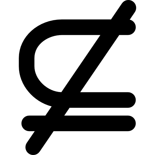 Not a subset or equal symbol sign not a subset not equal icon
