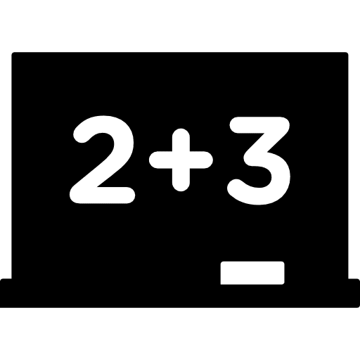 Blackboard with mathematical basic calculations calculations mathematical class icon
