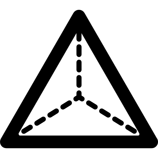 Triangular pyramid from top view geometrical shape pyramid pyramids icon