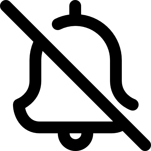 Silent interface symbol slash icon