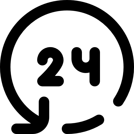 24 hours communications help telephone icon