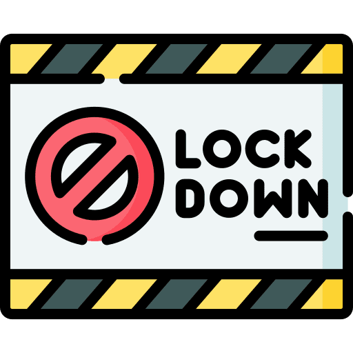 Lockdown healthcare and medical prohibition lockdown icon