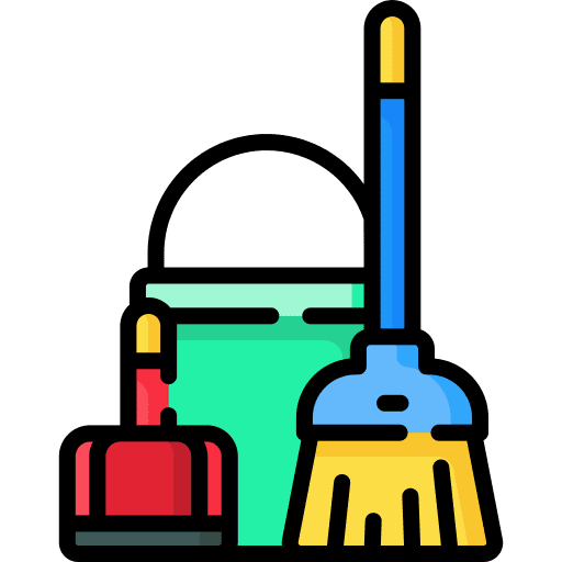 Clean construction and tools cleaning housekeeping icon