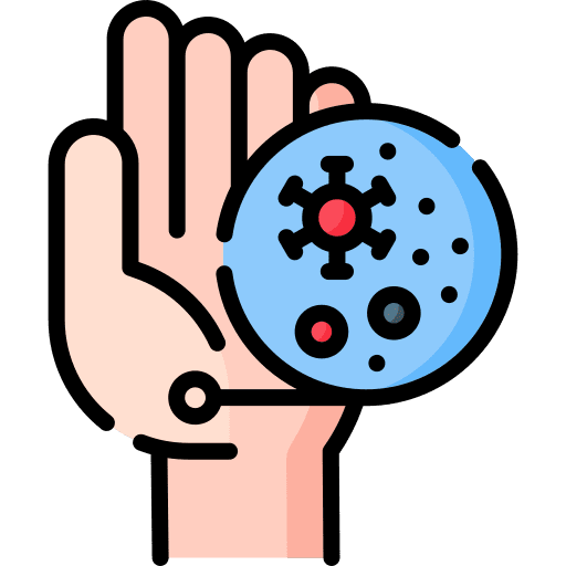 Coronavirus healthcare and medical hand sick icon Coronavirus healthcare and medical hand sick icon