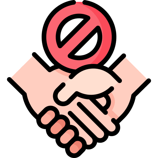 Do not touch healthcare and medical handshake agreement icon Do not touch healthcare and medical handshake agreement icon