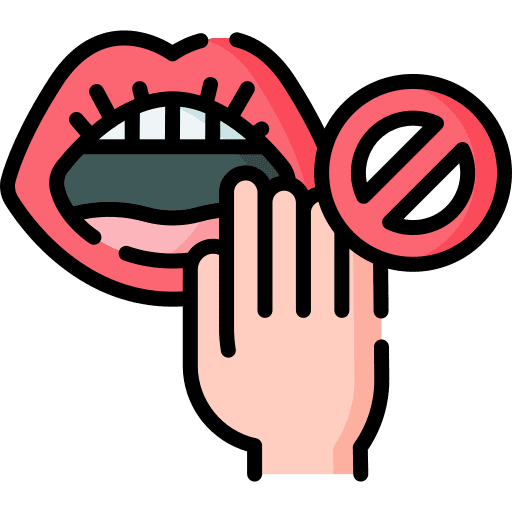 Do not touch teeth mouth lips icon Do not touch teeth mouth lips icon