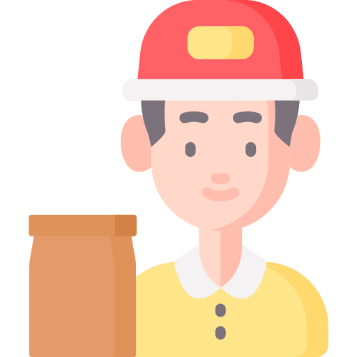 Courier food delivery avatar professions and jobs icon