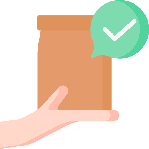 Food delivery hand bag junk food icon