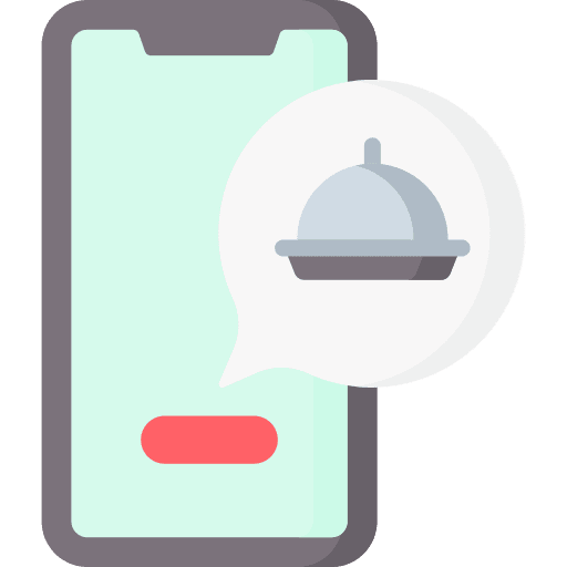 Order food food and restaurant smartphone cloche icon Order food food and restaurant smartphone cloche icon