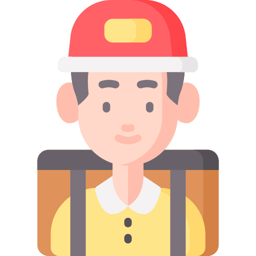 Delivery courier caucasian fast food man icon Delivery courier caucasian fast food man icon