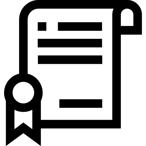 Certificate certification software license paper icon