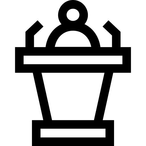 Conference presentation microphone user icon Conference presentation microphone user icon