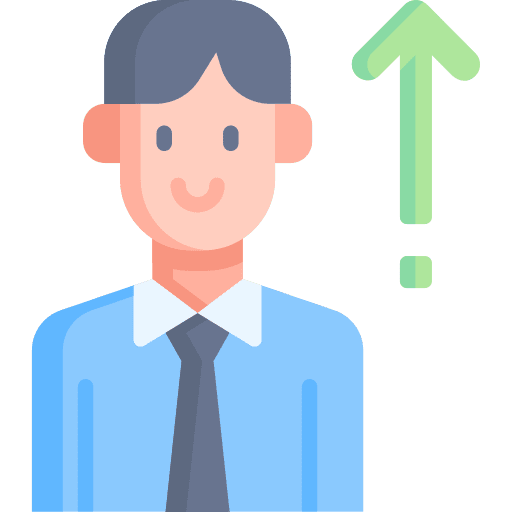 Growth business worker black hair icon