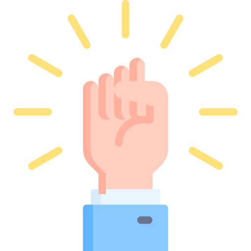 Motivation encourage raise hand fist icon