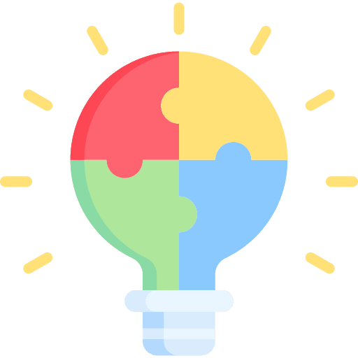 Puzzle problem solving light bulb puzzle icon
