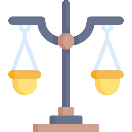 Integrity legal balance scale judge icon