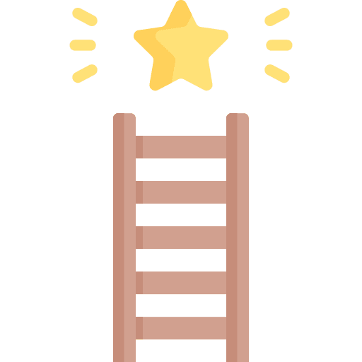 Ladder stairs accomplishment star icon