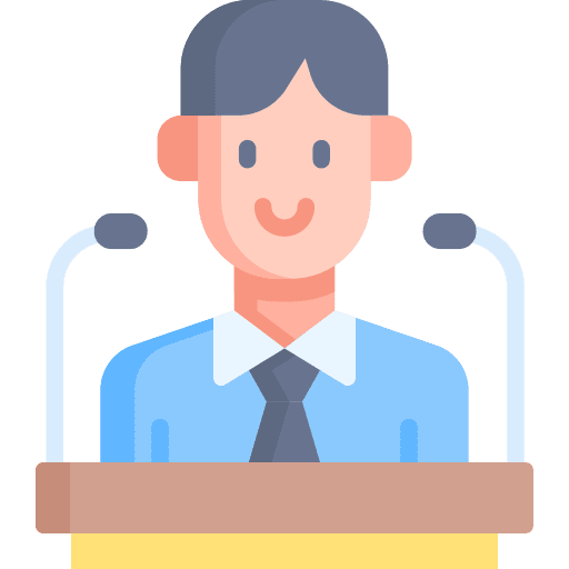 Speech boss leader presenter icon