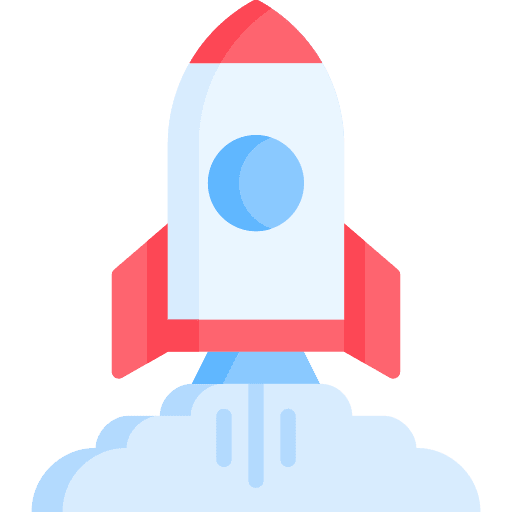 Start up rocket ship transportation launch icon