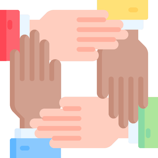 Teamwork team partnership hands and gestures icon