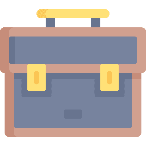 Briefcase portfolio bag suitcase icon