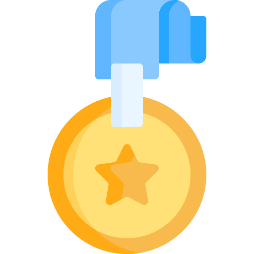 Medal quality winner star icon