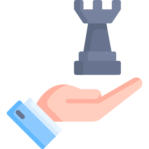 Strategy mental sports hand tower icon