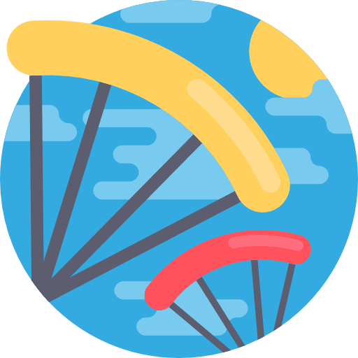 Parachuting paraglider sports parachute icon