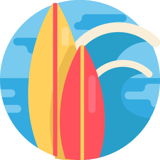 Surfing water sports summertime surf board icon