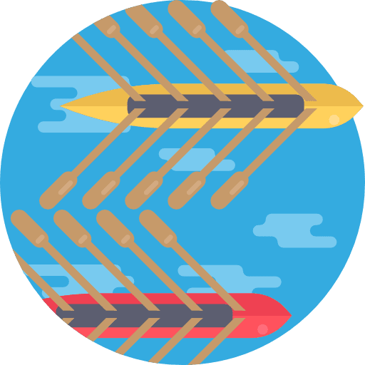 Rowing sports and competition training water icon