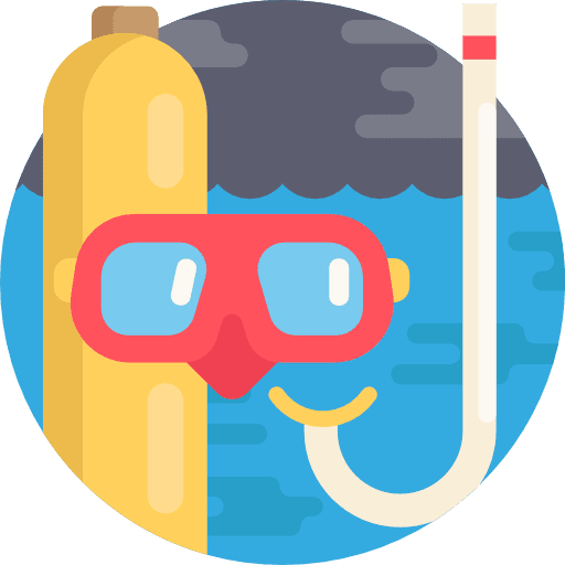 Diving sports snorkel summertime icon