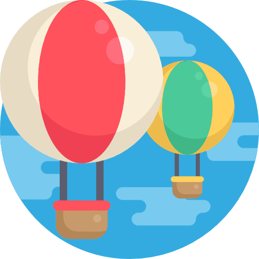 Hot air balloon transportation air fly icon