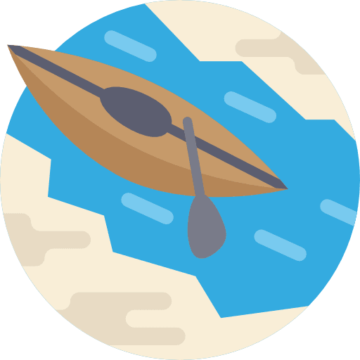 Kayak summertime olympic rafting icon