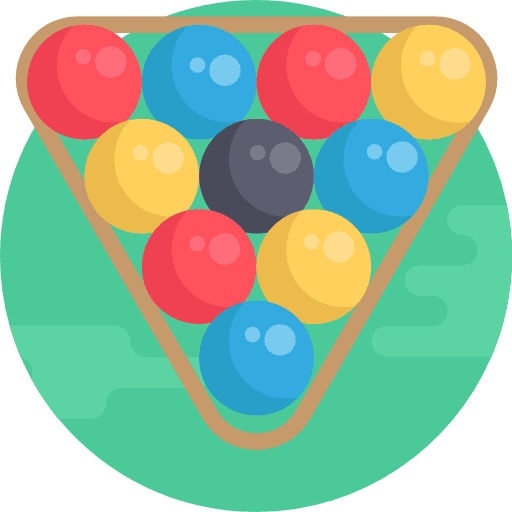 Pool sports and competition billiard objects icon