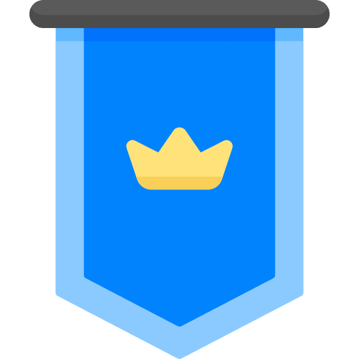 Flag award crown sports and competition icon