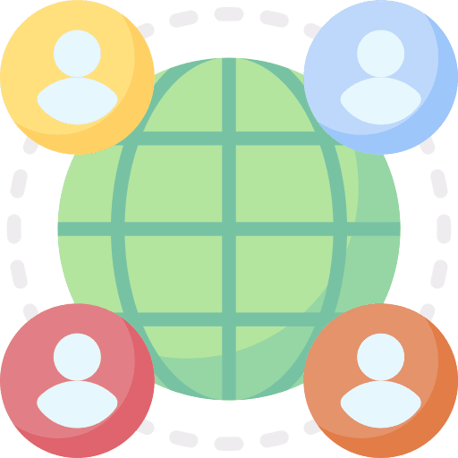 Global network user networking grid icon