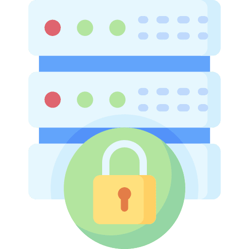 Database lock security padlock icon Database lock security padlock icon