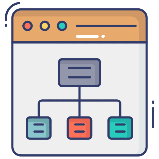 Hierarchy flowchart seo and web web browser icon Hierarchy flowchart seo and web web browser icon