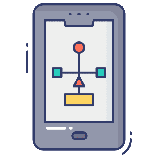 Iphone mobile computer flowchart icon Iphone mobile computer flowchart icon