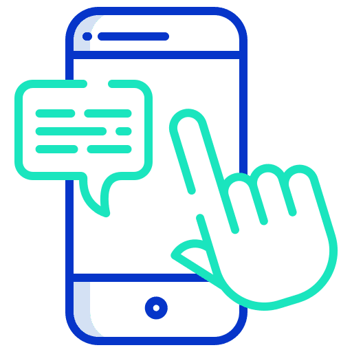 Smartphone speech bubble touchscreen ui icon