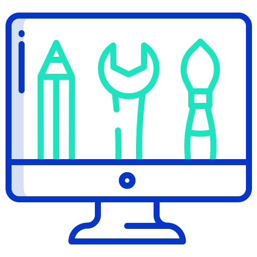 Web design monitor computer edit tools icon Web design monitor computer edit tools icon