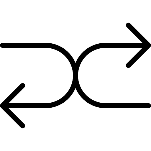 Random orientation arrows multimedia option icon